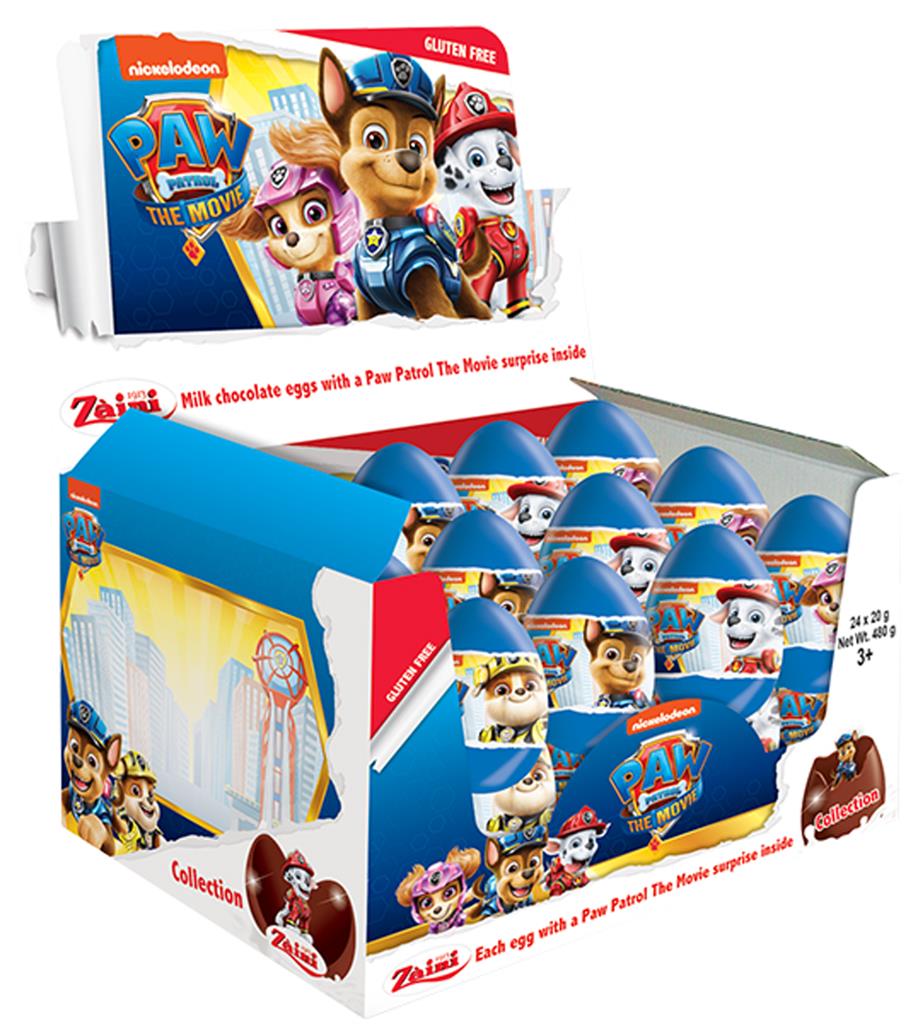 Zaini Paw Patrol Chocolade Ei + Verrassing x24