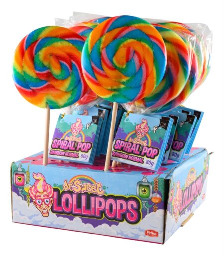 Felko Spiraallolly Regenboog Normaal 8,5cm x20